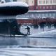 The size of the Akula’s towed array pod is evident here. Wikipedia Common